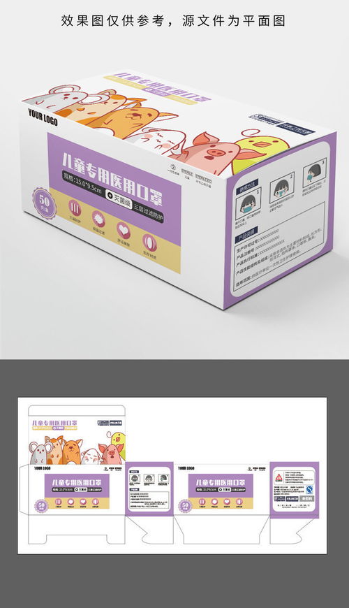 卡通醫(yī)用口罩包裝設計與印刷裝潢藝術(shù)